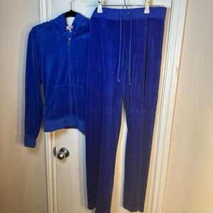 Juicy Couture Royal Blue Velour Track Set